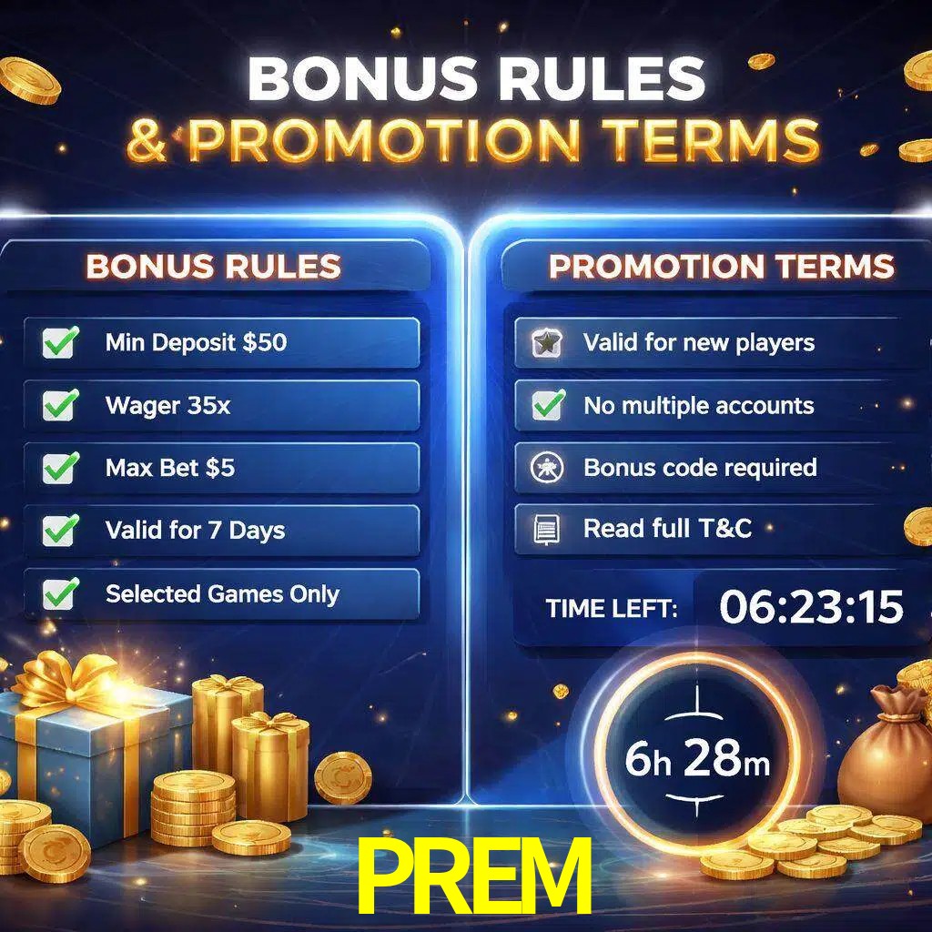 Reglas de promoción PREM y condiciones de bonos explicadas visualmente